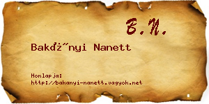 Bakányi Nanett névjegykártya